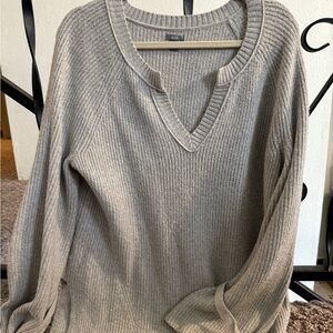 Aerie Heather Gray V-Neck Sweater